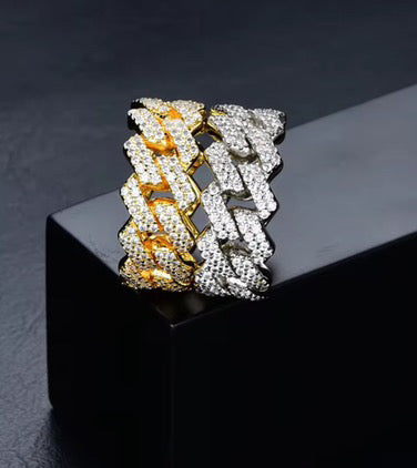 Iced out Diamond & Gold Ring