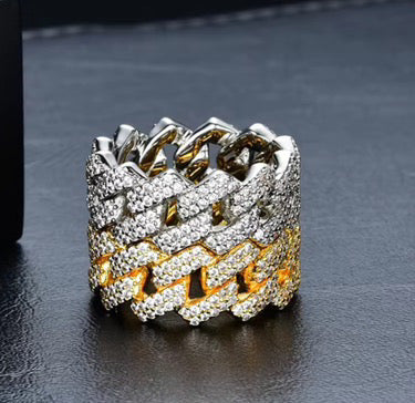 Iced out Diamond & Gold Ring