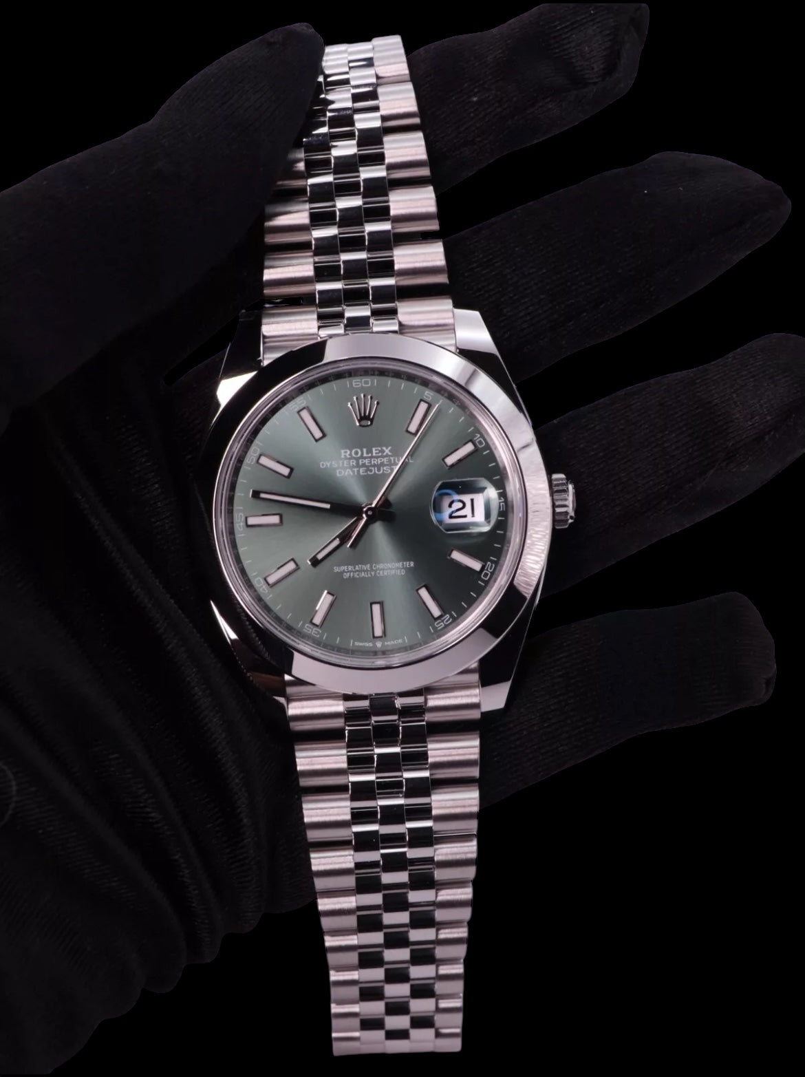 Rolex Datejust 41
 2024 Mint green.Full set with box and papers