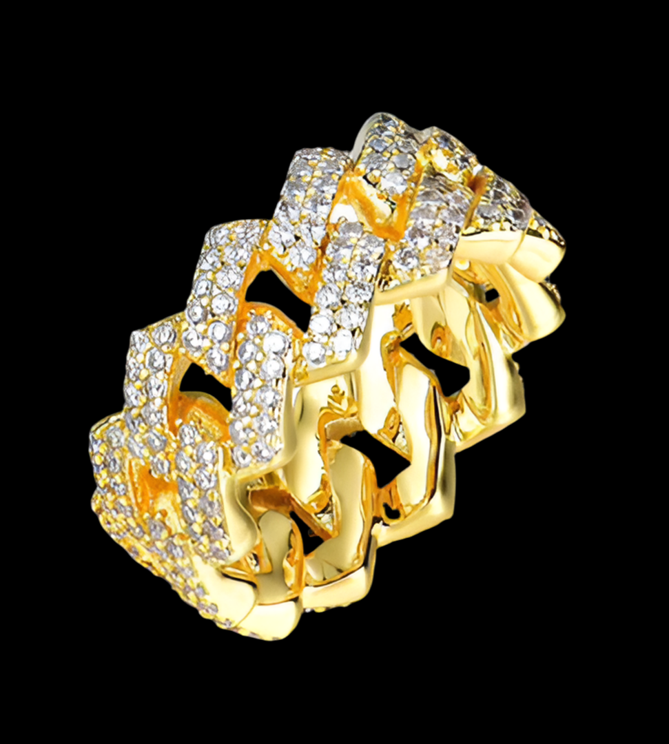 Iced out Diamond & Gold Ring