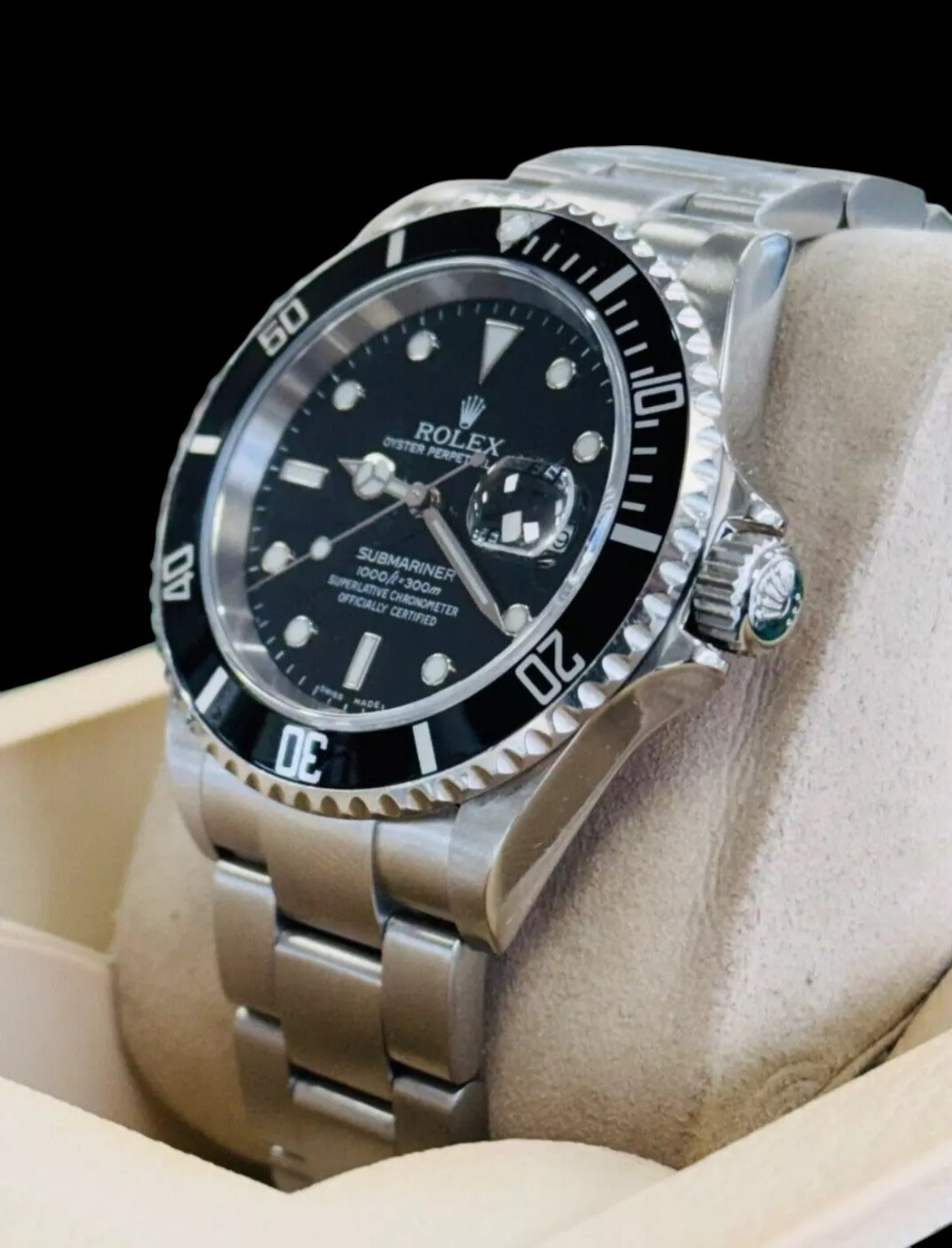 Rolex Submariner Date 16610 Oyster Stainless Steel Black Dial Men's Watch