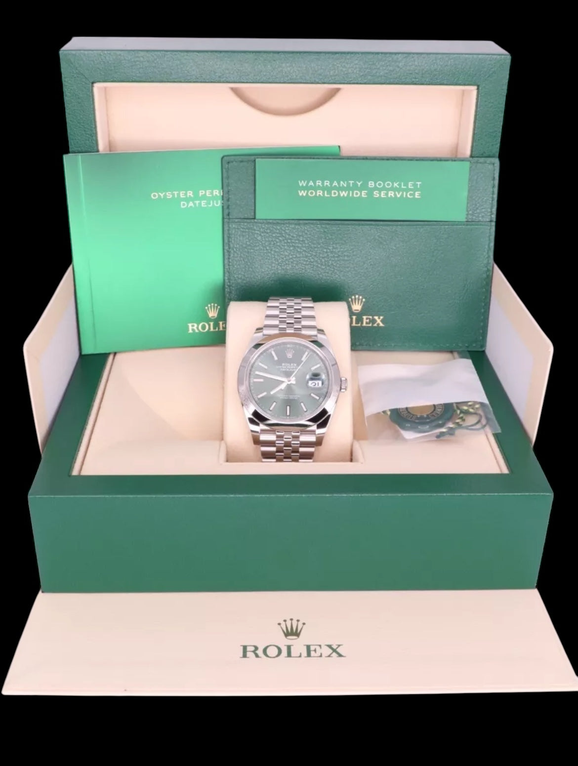 Rolex Datejust 41
 2024 Mint green.Full set with box and papers