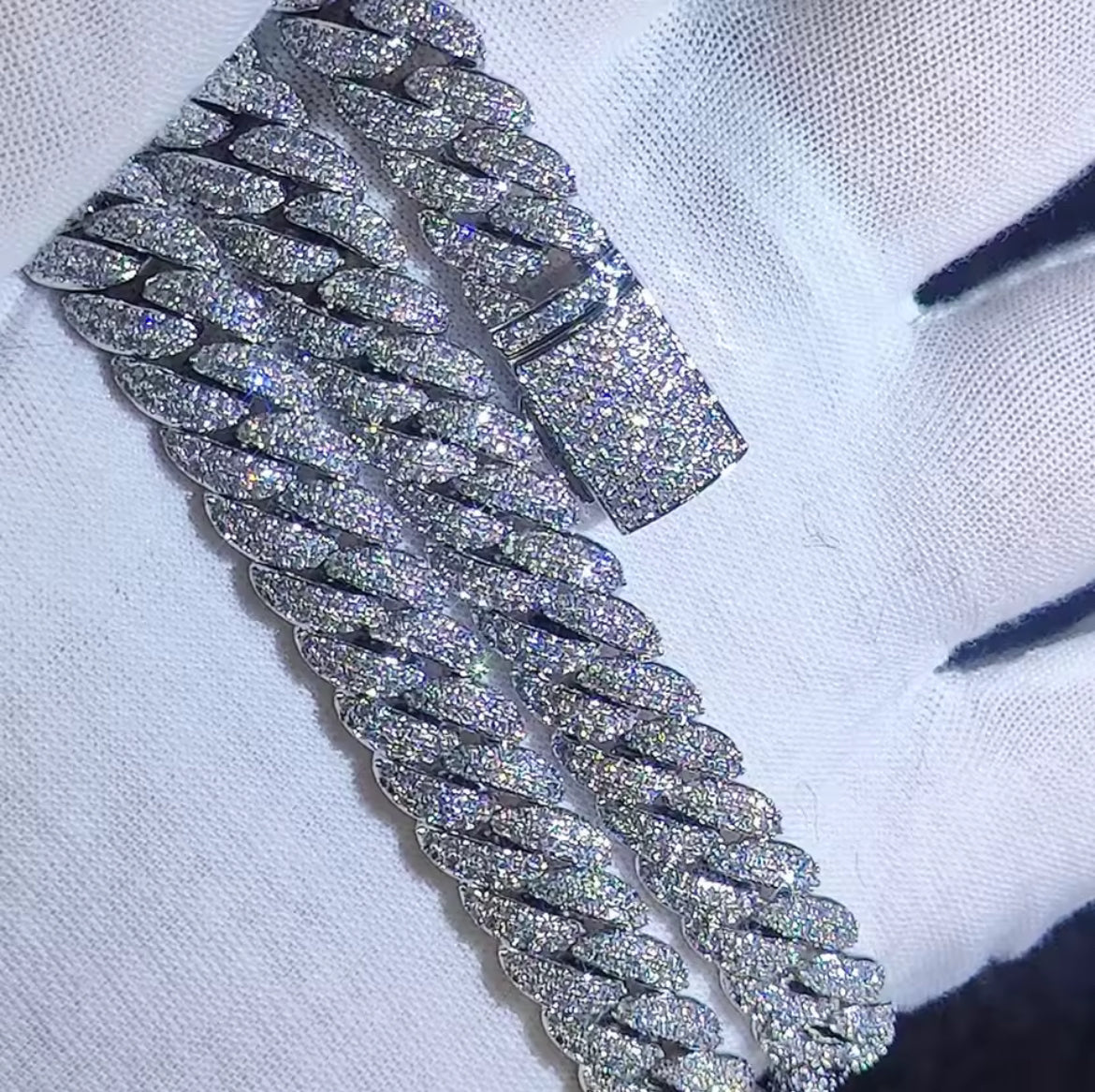 10mm iced out diamond chain GOLD AND SILVER