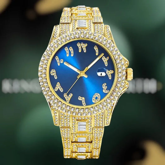 Golden Arabic's Iced out Watch